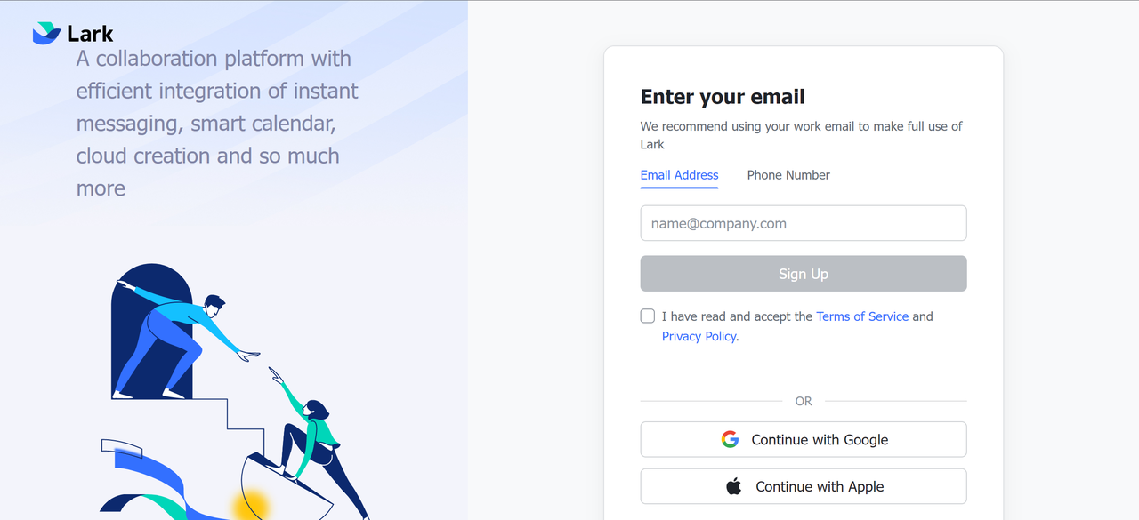 Tạo tổ chức trên Lark